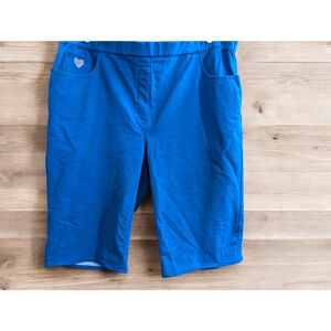 Dream Jeannes Quacker Factory Blue Long Shorts Capris Plus Size 2X Cropped Pants